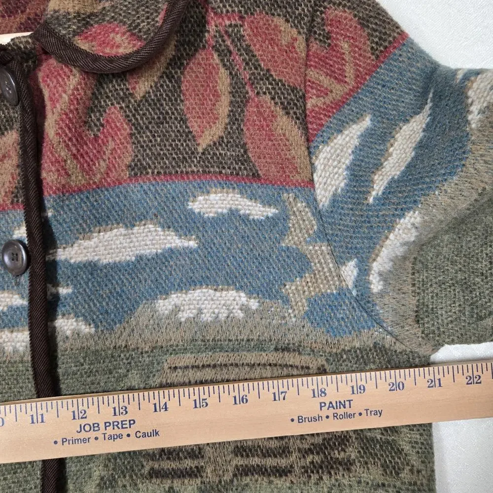 Y2K Sonoma Tapestry Cabin Jacket S Cottagecore Rustic Woodland Barn Coat - Picture 12 of 14
